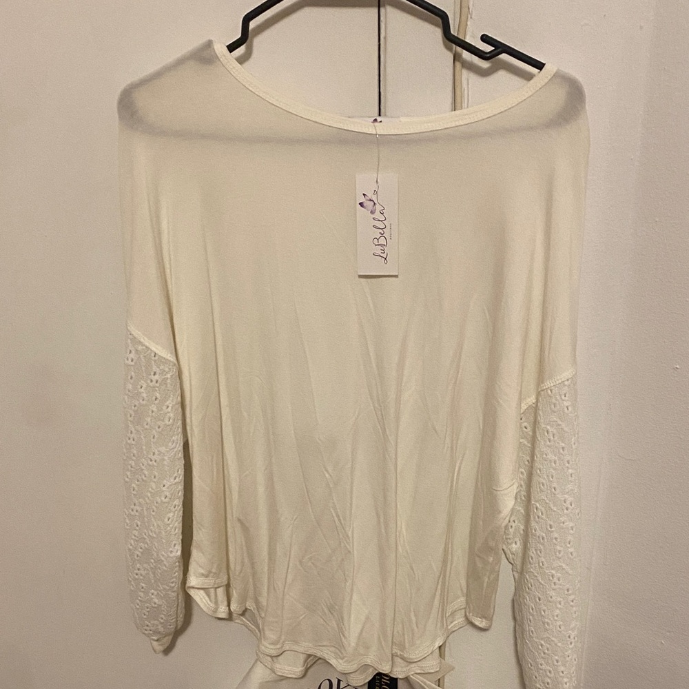 Ivory Lace Sleeve Blouse